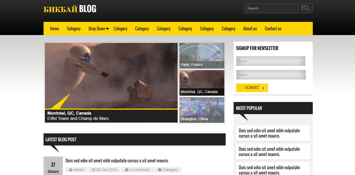 YELLOW BLOG FREE CSS TEMPLATE